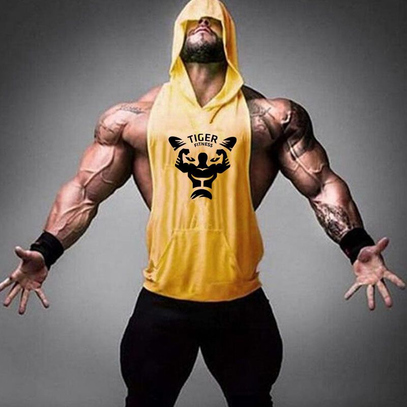 Sommer Neue Herren Baumwolle Laufsport Muskeldruck Große Split Fitness Weste Pullover_voghion.com