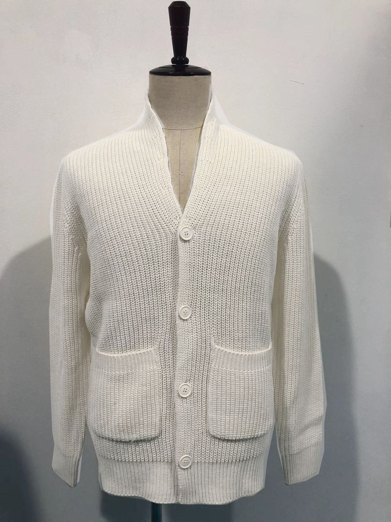 Clothing European American Fashion Cardigan Long-Sleeved Loose Solid Color Pocket Button Slim Fit Men's Autumn And_voghion.com