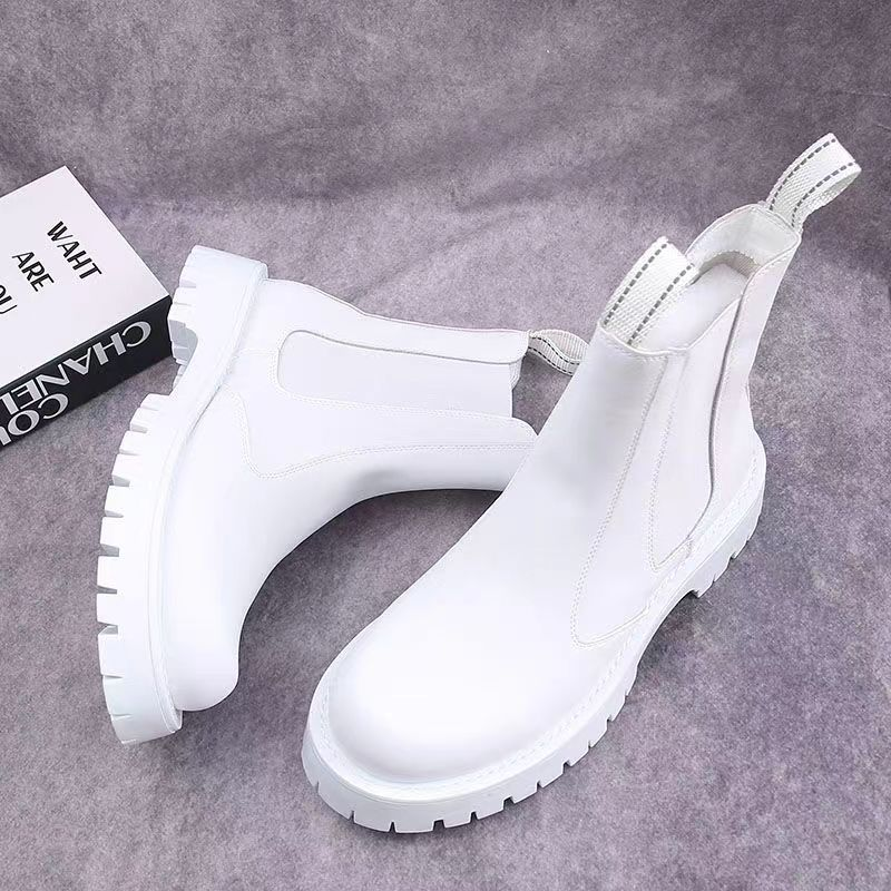 Men's Shoes boots men's Martin boots autumn and winter plus velvet high-top casual leather shoes British versatile thick-soled knight short boots_voghion.com