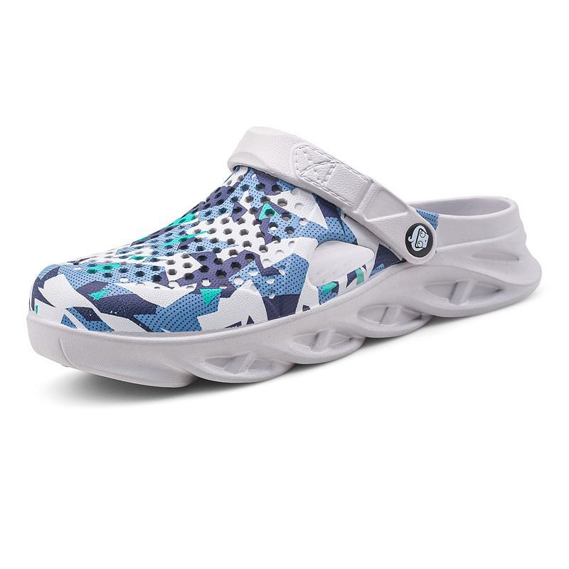 Household Semi Trailer Outdoor Camouflage Knife Sole Slippers, Beach Men's Hole Shoes, Versatile And Breathable One Line_voghion.com