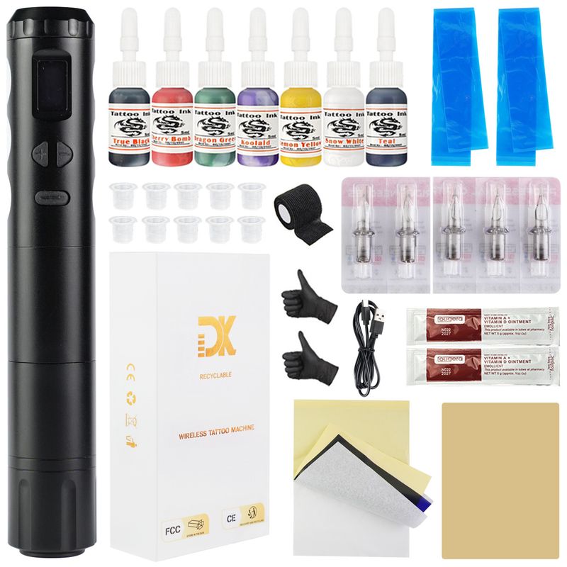 Wireless Motor Cut Line Fog Hine Tattoo Battery Pen Set Tattoo Tools_voghion.com