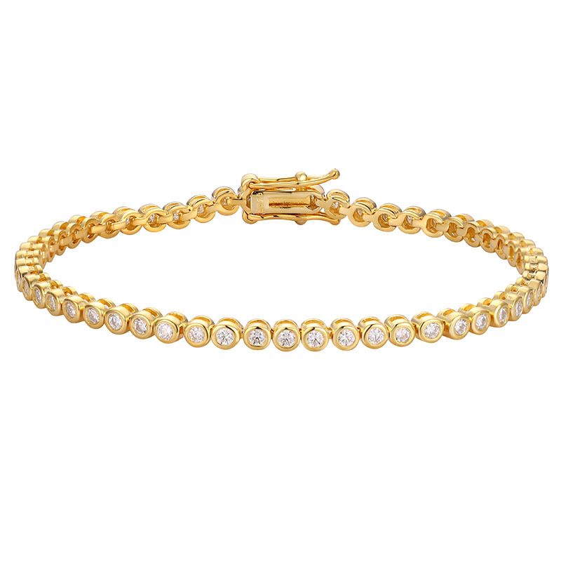 Bracciale da donna in argento sterling con moissanite da 3 carati e diamanti, design minimalista, leggero, di lusso e alla moda, con diamanti a taglio brillante._voghion.com