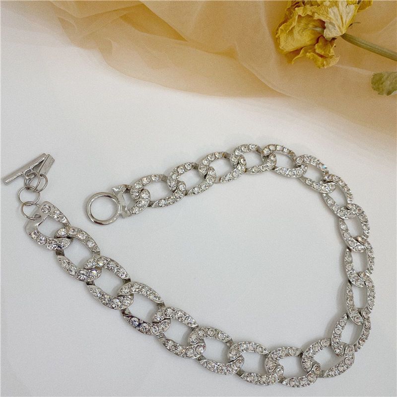Trendy Cuban Full Diamond Thick Halskette Persönlichkeit Super Cool Halskette Fashion Disco Choker_voghion.com