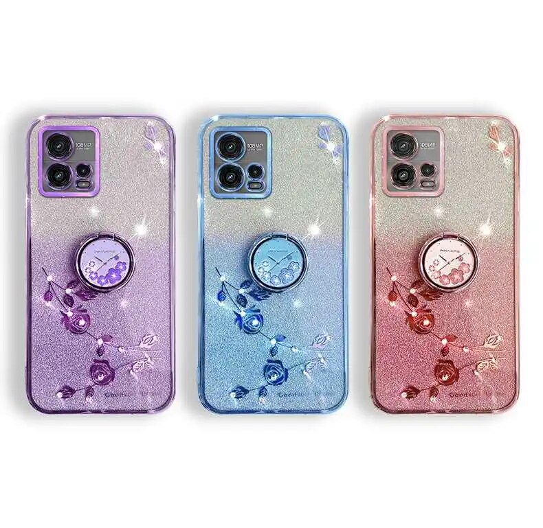 Floral Strass Bli Weiche Für Motorola Moto G73 G53 G23 G13 G84 G82 G72 G71s G71 5G Blume Muster Telefon fall Mit_voghion.com