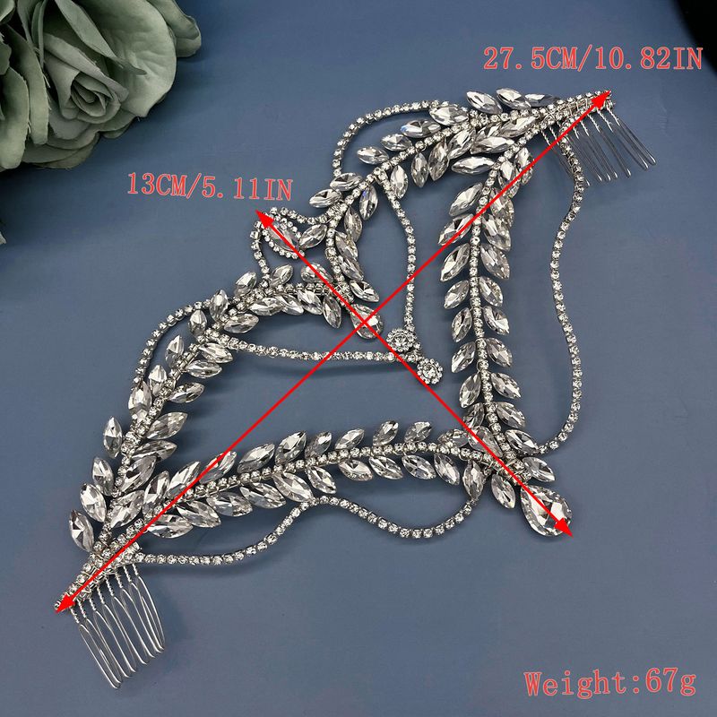 Elegante pettine per capelli da sposa con design a due punte, copricapo fatto a mano con strass di cristallo per donna, perfetto per matrimoni e occasioni speciali_voghion.com