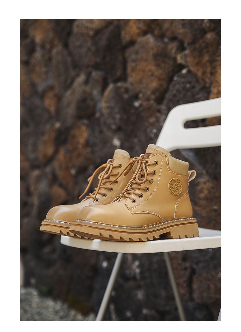 Martin Boots Men's Spring High-top Boots Medium-top American Tooling Short Boots Men Can't Kick Bad Rhubarb Boots_voghion.com