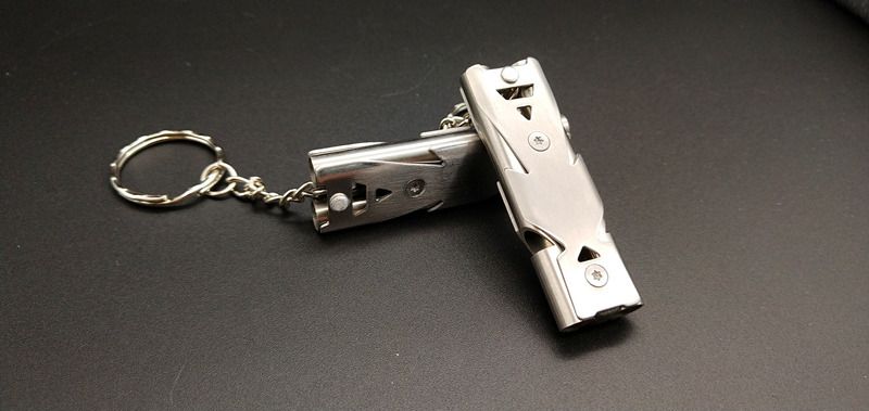 Survival Dual Tube Loud Outdoor Emergency Stainless Steel Frequency Earthquake Rescue High Decibel Whistle_voghion.com