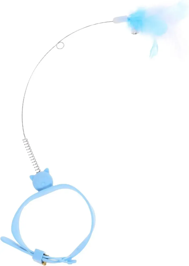 Giocattolo indossabile per gatti, in silicone, per stuzzicare i gatti, collare per gatti, giocattolo interattivo per gatti, per attività di arricchimento degli animali domestici_voghion.com