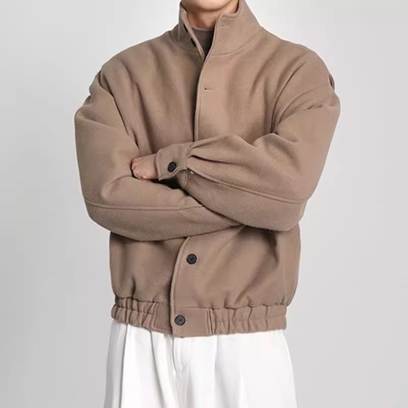 Nuovo autunno e inverno retrò appeso in lana con spalle larghe colletto da baseball giacca da uomo alla moda completo esterno_voghion.com