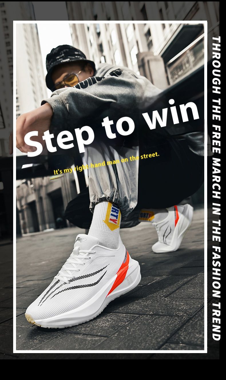 Ultra-light Full-palm Carbon Plate Anti-slip Running Shoes For Men, Breathable And Shock-absorbing Student Sports Shoes_voghion.com