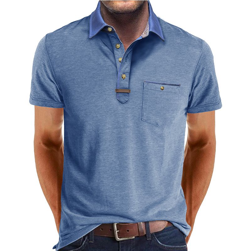 Grenzüberschreitende Sommer europäischen und amerikanischen Herren Kurzarm Revers T-Shirt, Außenhandel Herren Polo Shirt Casual Top Großhandel_voghion.com