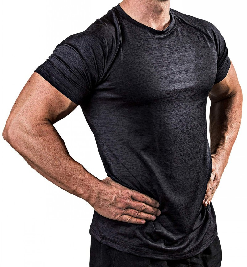 short sleeve training clothes New fitness suit for men, quick drying, breathable sports, running training, high elasticity _voghion.com