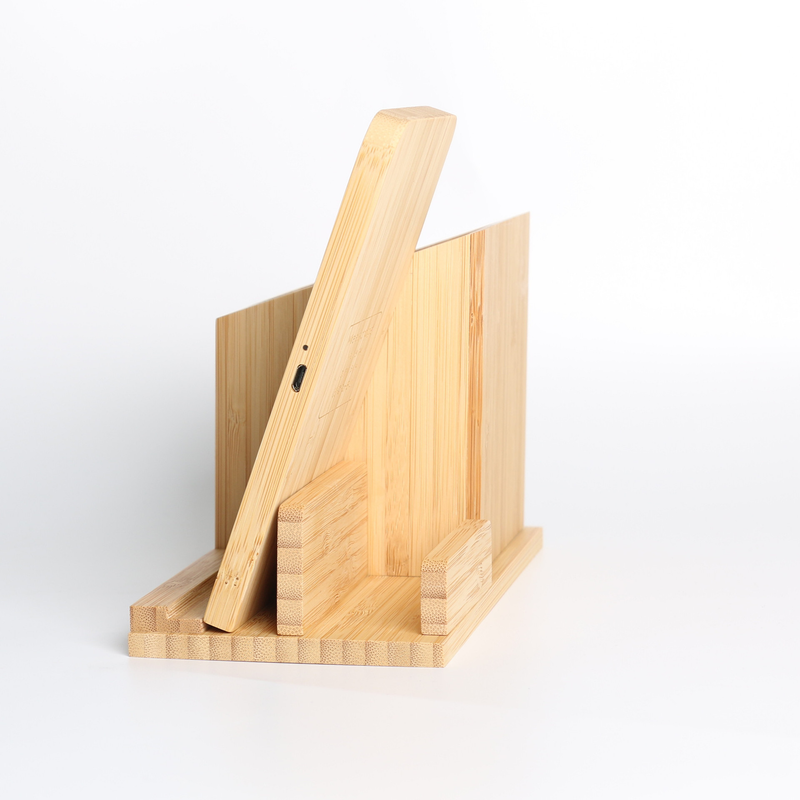 15w three-in-one bamboo and wood pen holder stand wireless charger mobile detachable mobile phone wireless charging logo_voghion.com