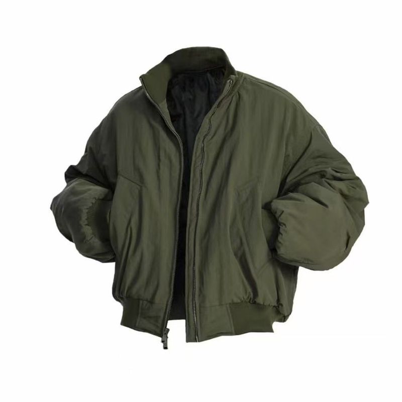 Short High-End Silhouette Flight Jacket For Men Spring American Style Trendy Brand Stand Collar Melard Loose Coat_voghion.com