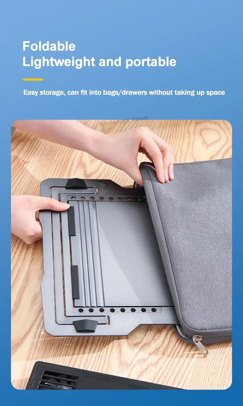 100% Authentic Product LZ-D20 Notebook Cooling Pad Aluminum Alloy Bracket Semiconductor Refrigeration Multi Angle Adjustable Laptop/Tablet_voghion.com