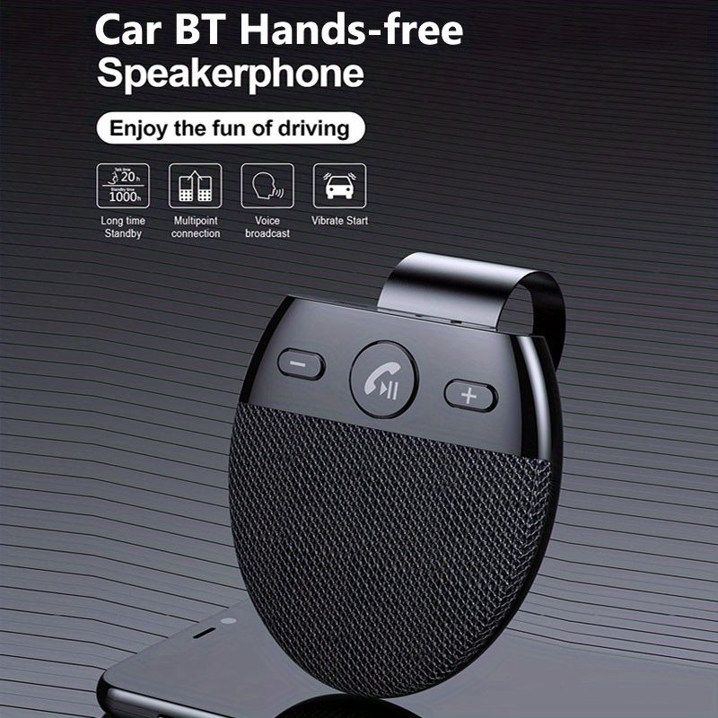 Kit inalámbrico para coche: altavoz manos libres, reproductor de música MP3, encendido automático y conectividad para dos teléfonos_voghion.com