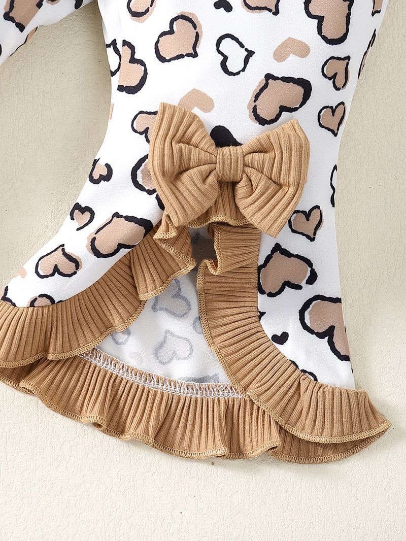 Kinderkledingproducten voor baby's en kinderen Effen geribbelde panty's en wijd uitlopende broeken met luipaardprint_voghion.com