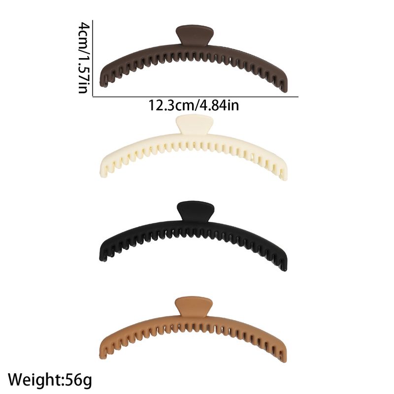 Premium Coffee Matte Large Korean Solid Color Elegant Back-of-Head Updo Dense-Tooth Shark Clip - Non-Poking Comfort Claw_voghion.com