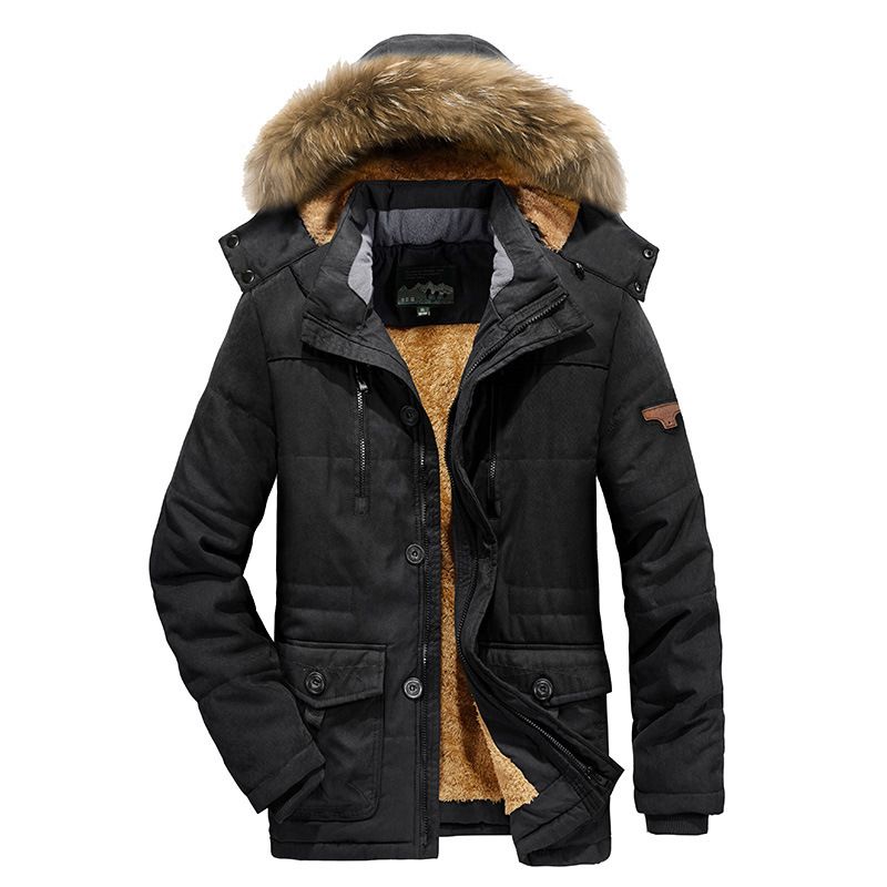 Best-Selling Men's Winter Clothing: Warm Cotton-Lined Hooded Jacket For Middle-Aged And Elderly Men_voghion.com