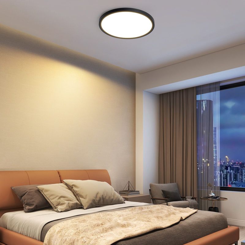 Glitzerlife Deckenlampe LED Deckenleuchte Badezimmer - Flurlampe Ø18cm Rhombenplatte Badlampe Flach Augenschutz Rund Flur 15W Ultra Dünn Warmweiß IP44_voghion.com