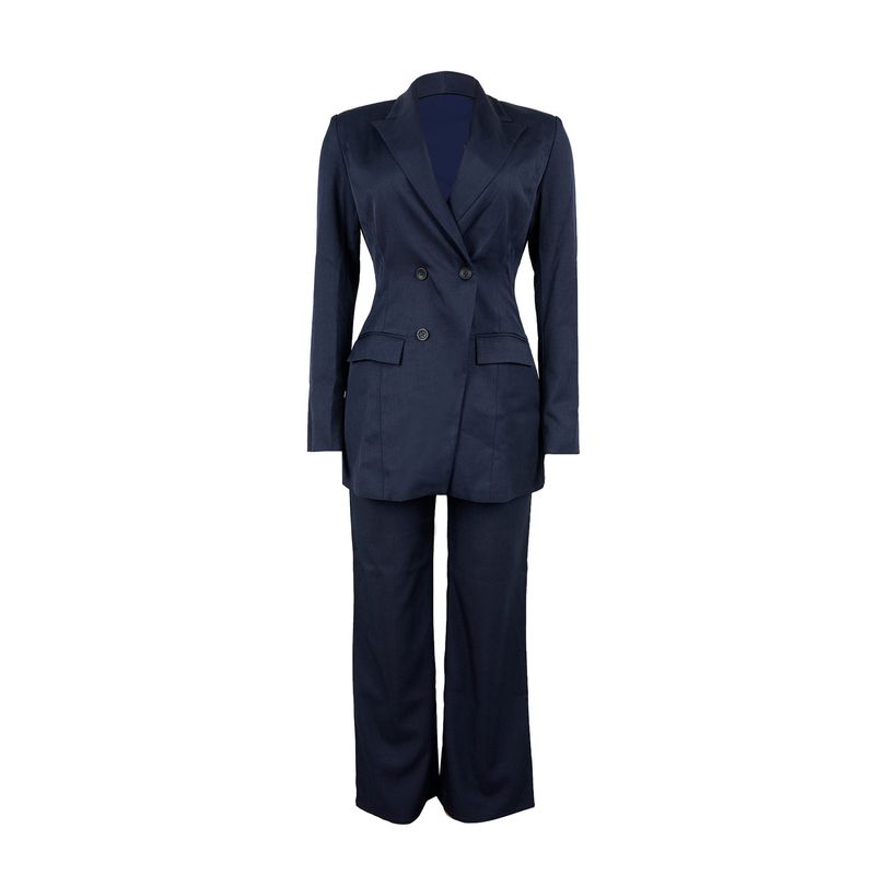 Elegantes Büroanzug-Set für Damen – Slim-Fit-Blazer und Hose mit hoher Taille für den beruflichen Weg zur Arbeit (Marineblau, Weinrot, Blaugrün)_voghion.com