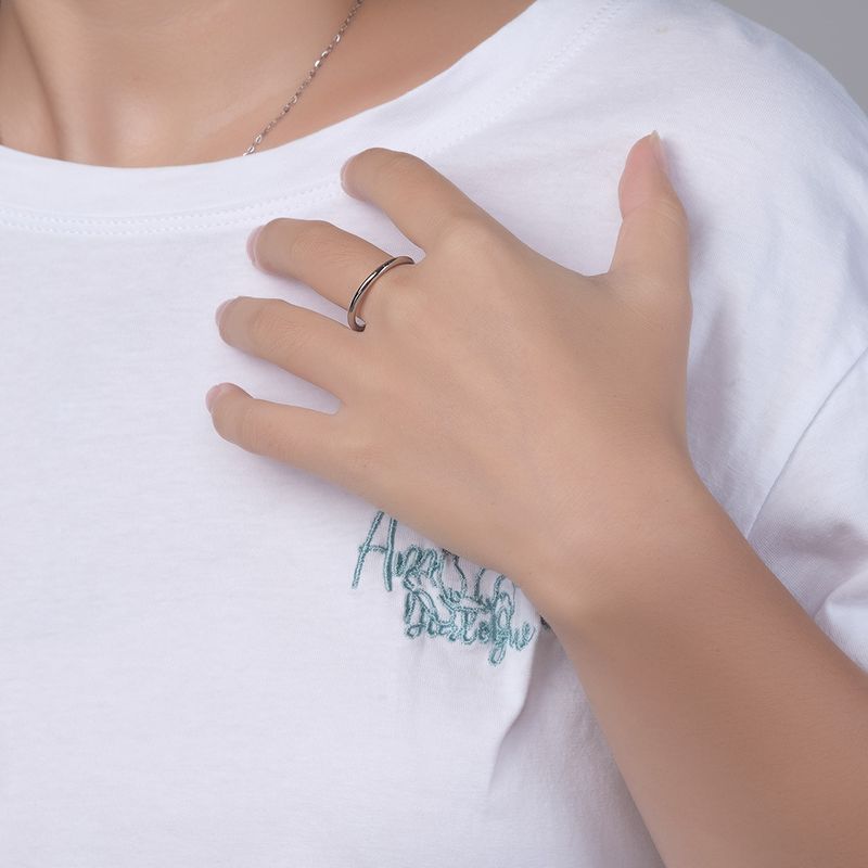 INS genderless koude stijl titanium stalen ronde draad staart ring ring mannen en vrouwen neutrale gladde effen ring stapelbare hand sieraden_voghion.com