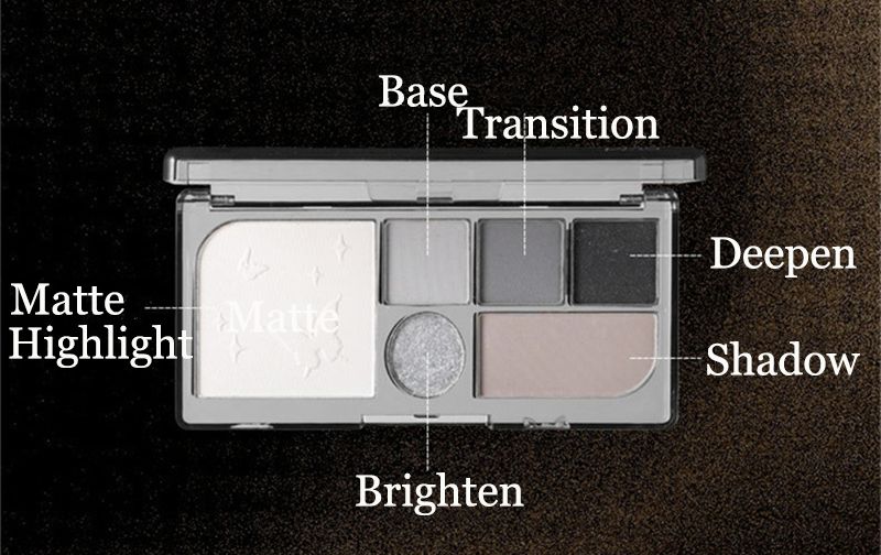 6 farver sorte smokey øjenskyggepaller ansigt mat kontur blush pudder alt-i-en makeup pigmenter shimmer kvinder kosmetik koreansk_voghion.com