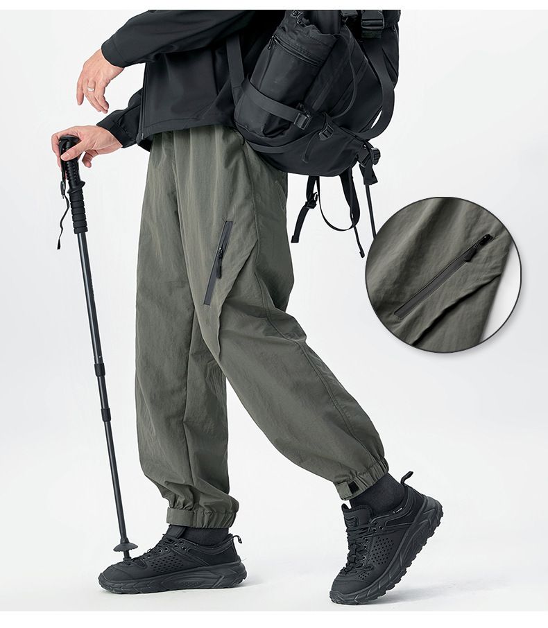 Dicke, trendige Cargohose mit schmalen Füßen für Herren – schmal geschnittene Jogginghose mit elastischer Taille und mehreren Taschen für Streetwear und Outdoor_voghion.com