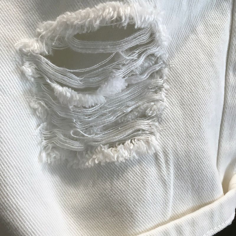 Herrenbekleidungsversion All-Match-Street-Trend weiße zerrissene Jeans-Shorts Herren-Casual-Trend Sommer zerkratzte Bettler-Fünf-Punkt-Hose_voghion.com