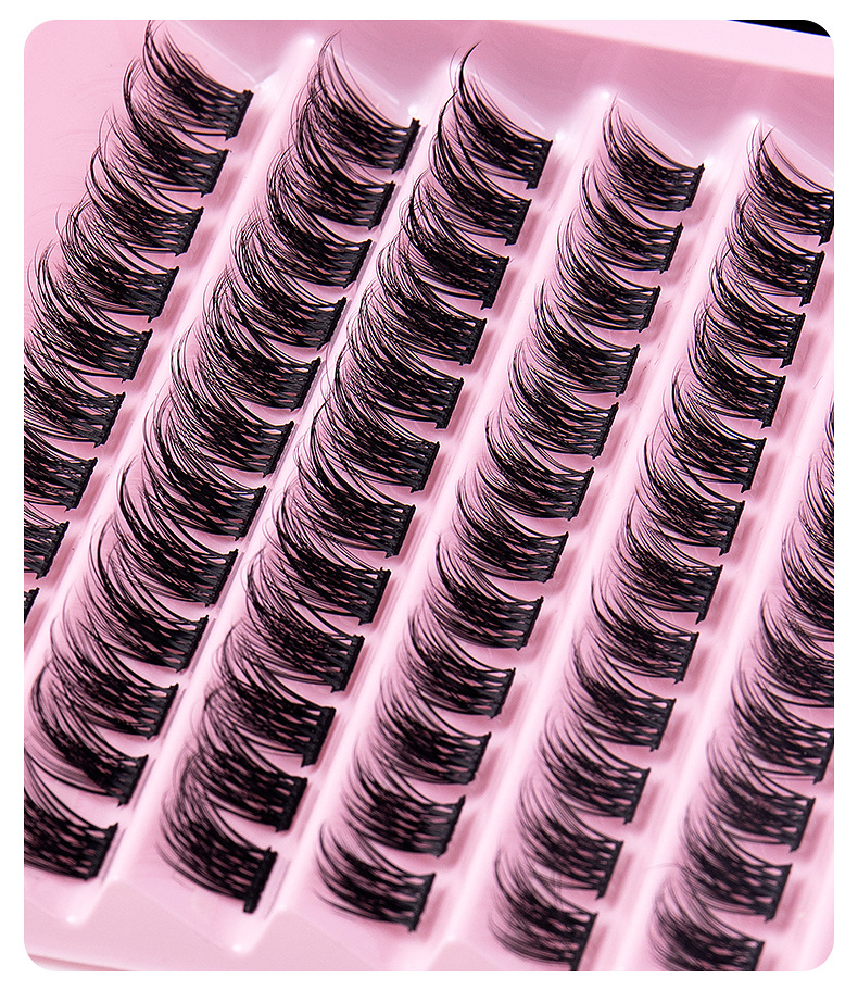 Lash extension set Sectional Fleece Glue Tweezers Set Natural Thick False Eyelashes C-curl Single eyelash cluster_voghion.com