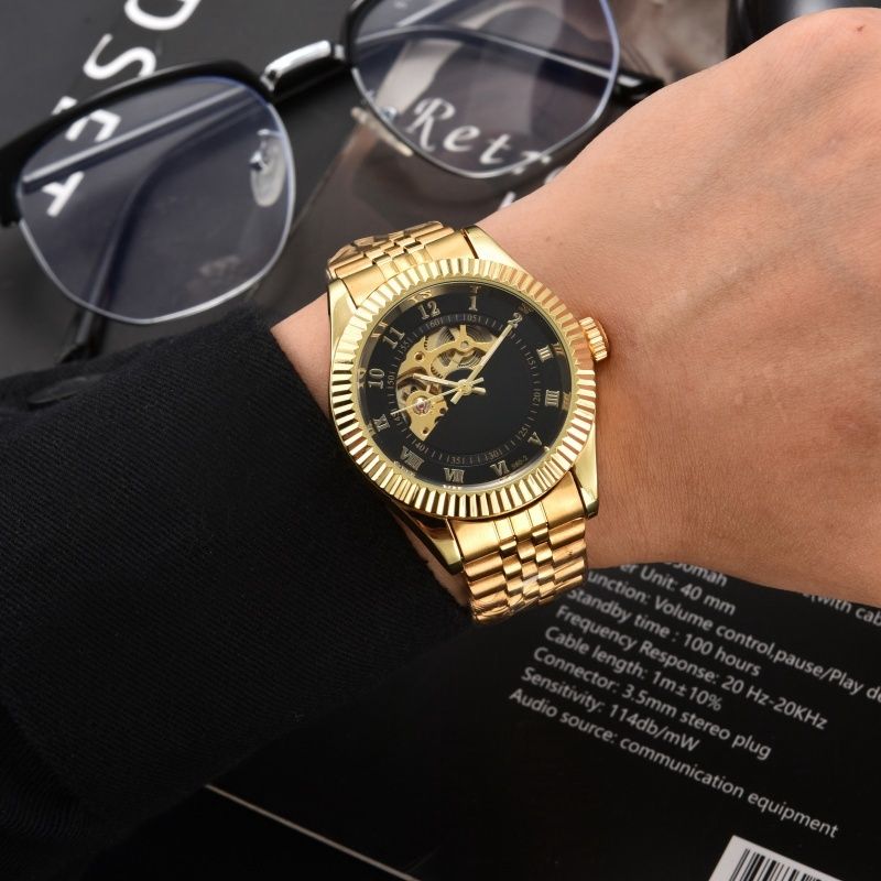 2025 Neue Herrenuhr Top Luxus Herren Automatik Maschinenuhr Automatik Datum Chronograph Legierung Spiegel Klassische Uhr_voghion.com