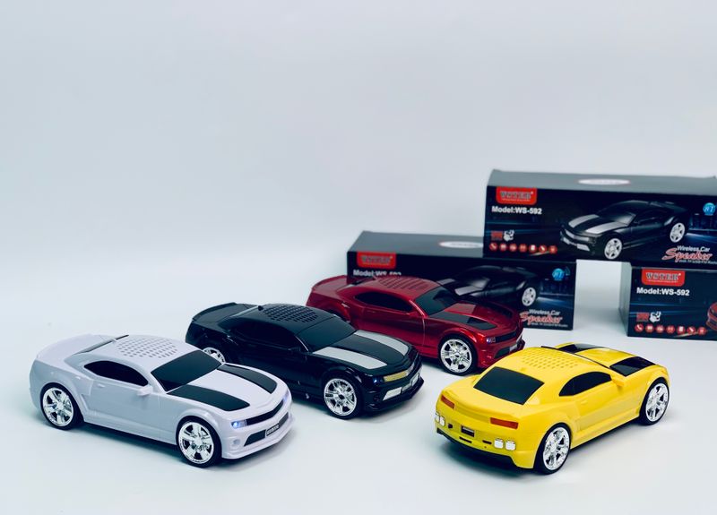 EONKO WS-592 Bumblebee Car Shape Wireless Bluetooth Speaker with TF USB FM AUX Handsfree TWS Autodyne Rechargeable_voghion.com