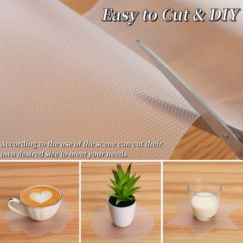 Plastic Flower Shelf Liner Roll Waterproof Dustproof Non-slip Kitchen Cabinet Mat Pad Moisture-proof Refrigerator Table Pad_voghion.com