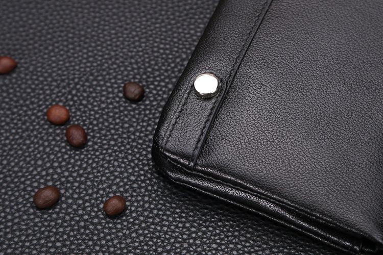 Premium men's leather wallet, cowhide long style men's ticket clip, zipper men's wallet, Korean soft leather wallet_voghion.com