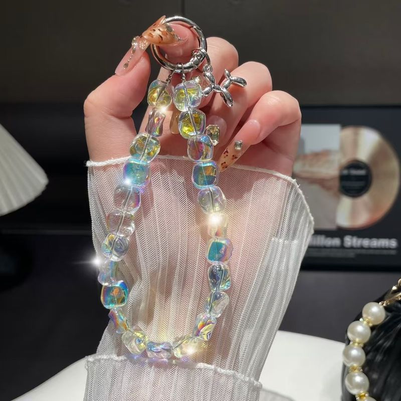 Phone Accessory Bundles & Sets Light Luxury Style Czech Crystal Stone Mobile Phone Chain Pendant Versatile Special Shaped Beaded Bracelet Lanyard_voghion.com