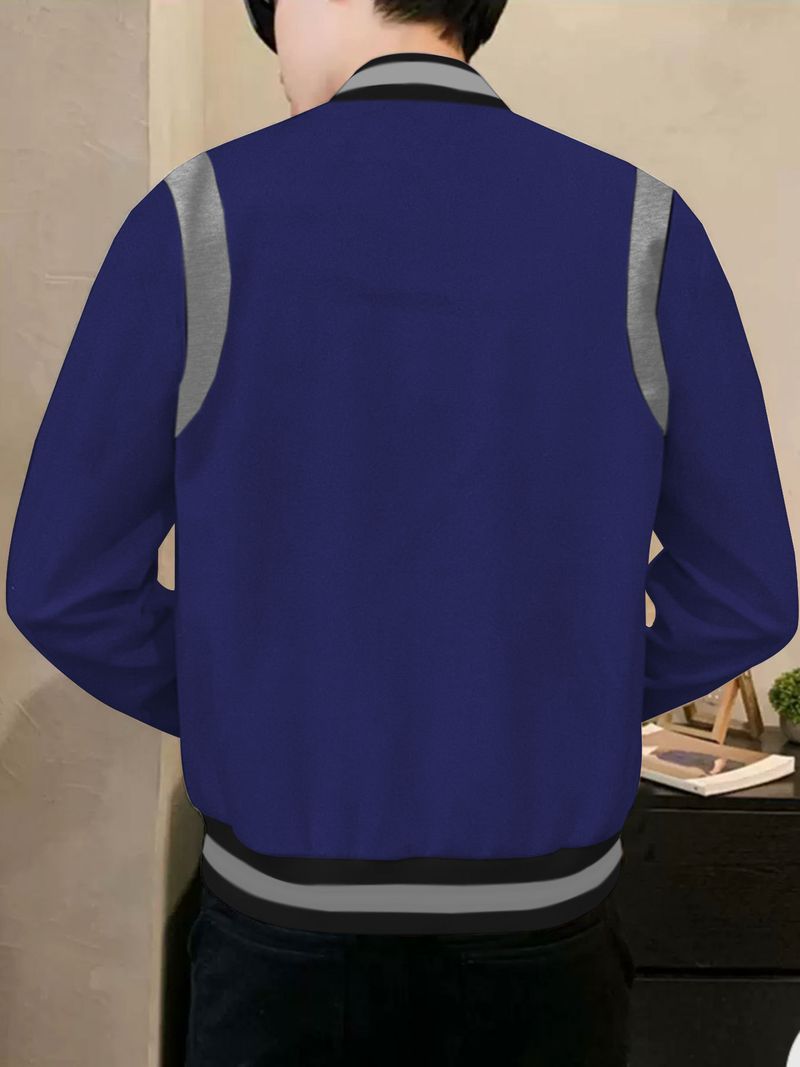 2024 casual fashion trend fleece cardigan patchwork button up baseball jersey_voghion.com