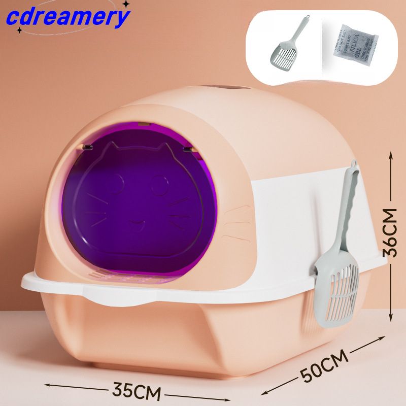 Disinfezione e deodorizzazione della lettiera per gatti, completamente chiusa, toilette per gatti di grandi dimensioni, lettiera per gatti, accessori per animali extra large_voghion.com