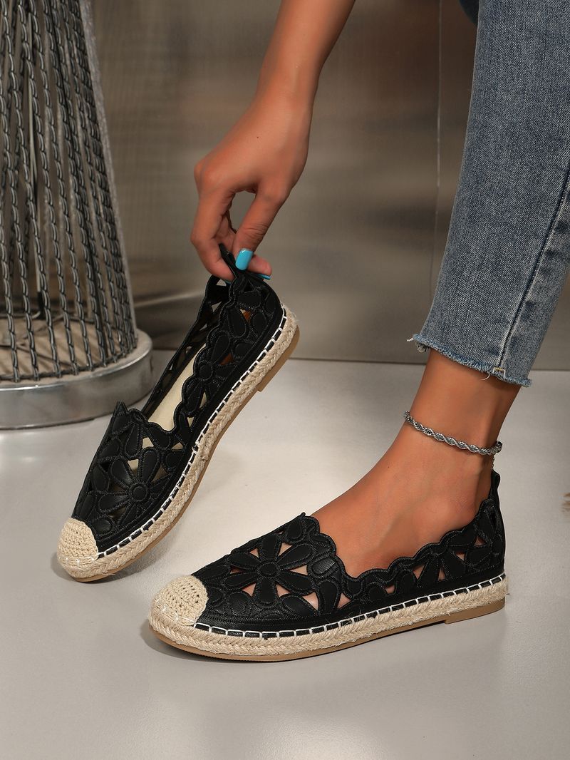 Naiste kingad kevad- ja suvised vaba aja veetmise stiilis ümmargused kalamehejalatsid Kerged lamedad õledest naiste õõnsad trendid_voghion.com