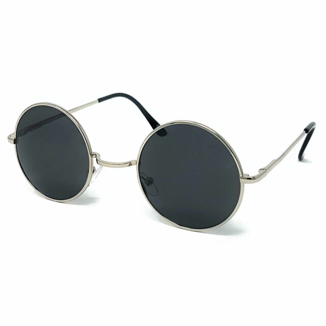 Round Lens Sunclasses Mens Unisex John Lennon Small Circle Ozzy Hippie UV_voghion.com