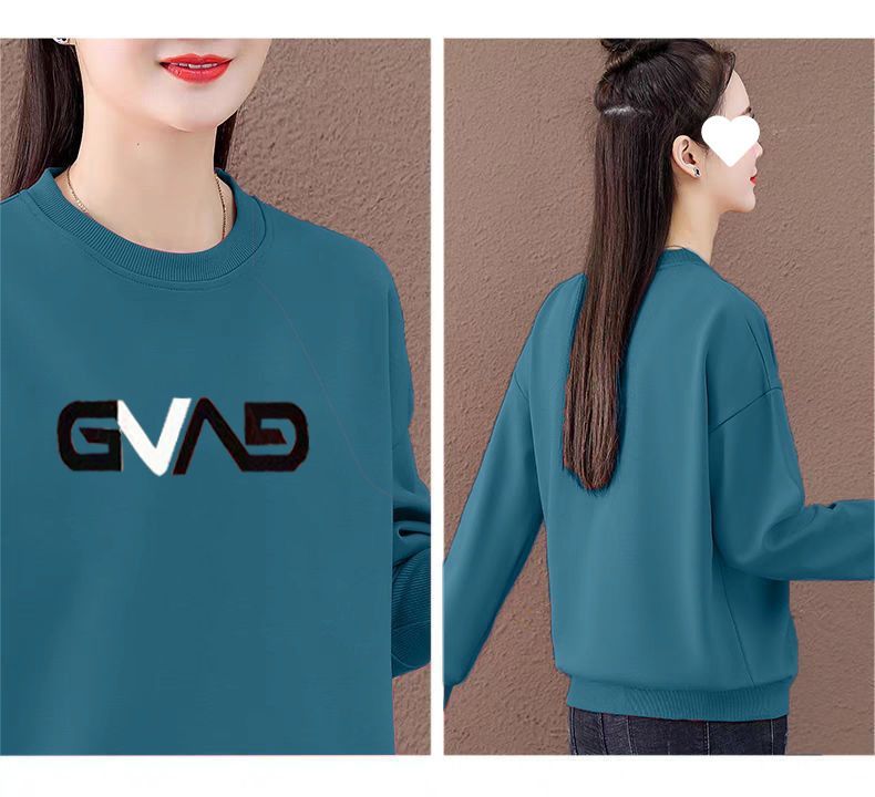 Pull polaire épais pour femme, chemise chaude d'hiver, col rond, anti-âge, imprimé, manches longues, ample, grande taille_voghion.com