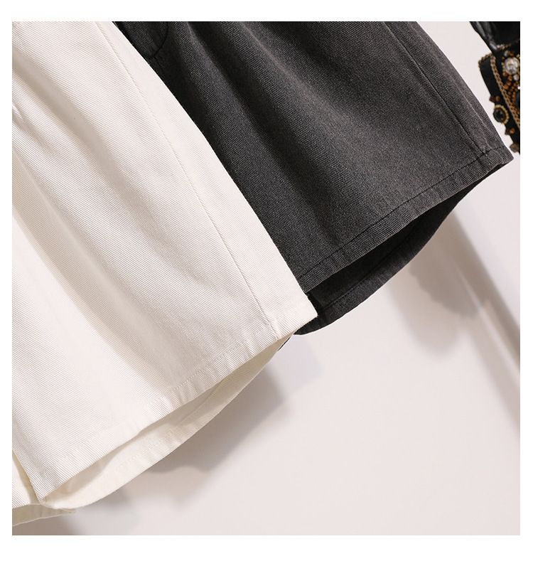 Pantaloncini in denim tencel sottile a linea A, da donna, versatili, larghi, a vita alta, con gamba larga, estate 2025_voghion.com