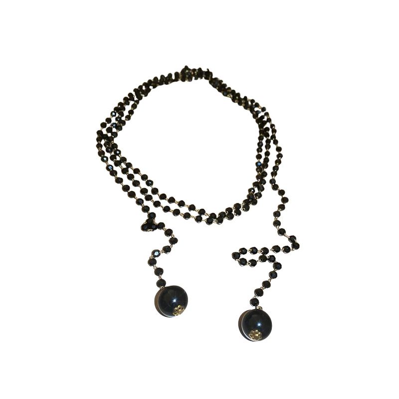 Collier à pampilles superposées de perles, style français, léger, luxueux et haut de gamme, chaîne de pull automne-hiver, tendance_voghion.com