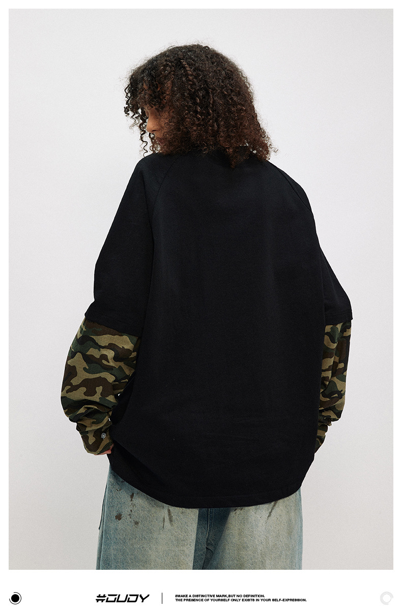 Herrenbekleidung Zweiteiliges Unterhemd mit bedruckten Camouflage-Spleißtopps für Herren_voghion.com