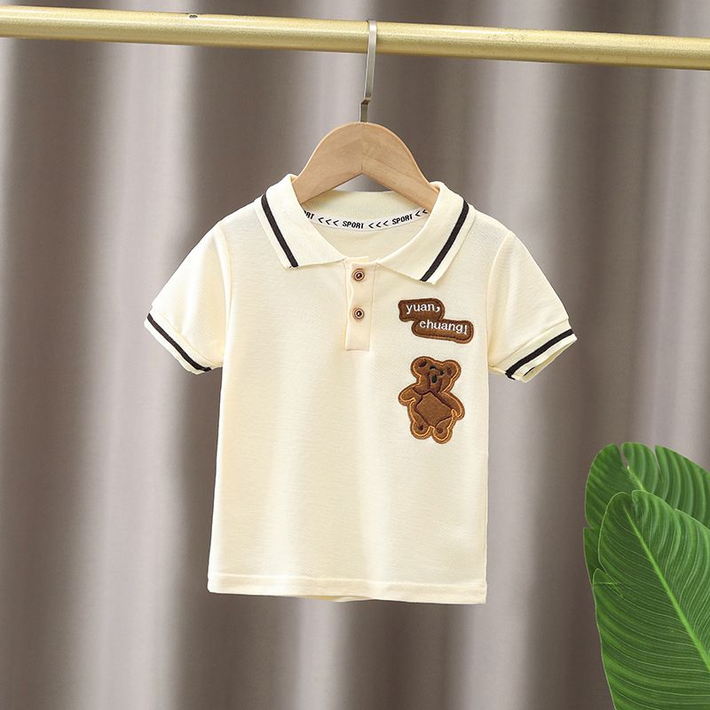 Ensemble une pièce pour mère et enfant, pull et short à manches courtes, motif ours de dessin animé, pour nourrissons et tout-petits_voghion.com