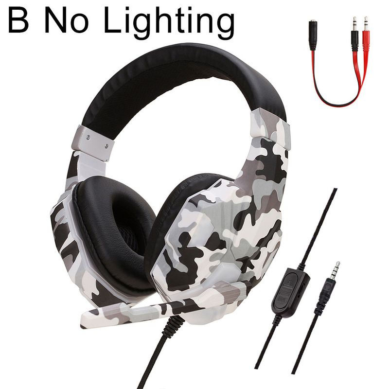 Soyto SY830MV -korvanpehmeät langalliset mikrofonikuulokkeet pelaamiseen, naamiointiväriset PC/PS4-kuulokkeet_voghion.com