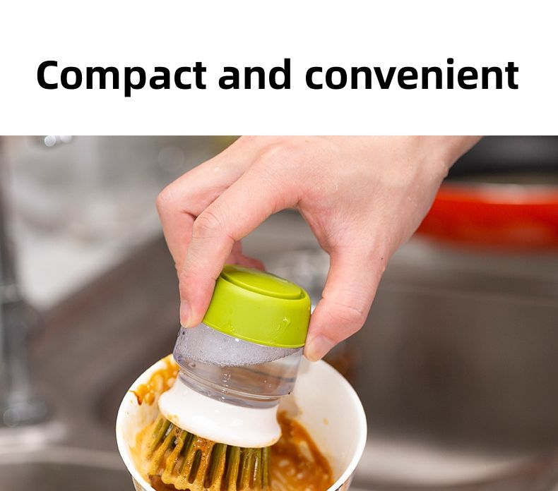 Spazzola per piatti con dispenser di sapone, spazzola multiuso per la pulizia dei piatti da cucina universale per uso domestico, spazzola palmare con dispenser di sapone_voghion.com
