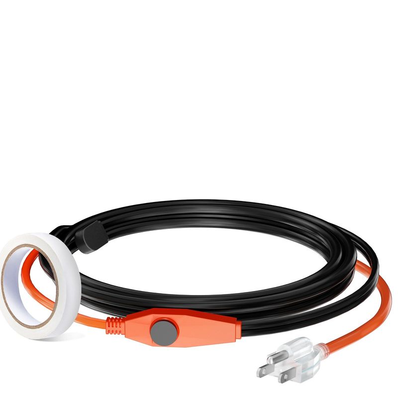 Pipe Heating Cable 3FT 7W/FT Heat Tape For Pipes With Built-in Thermostat_voghion.com