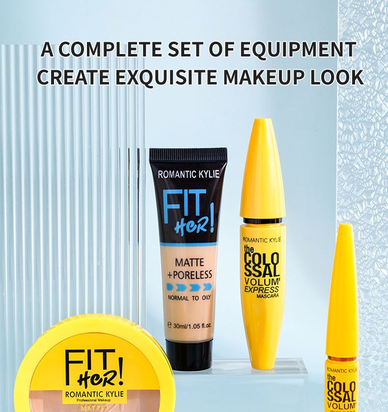 Make-up-Sets Neues 4-in-1-Konturpuder-Concealer-Flüssiggrundierung Mascara-Eyeliner-Set Vier-in-Eins-Make-up-Set_voghion.com