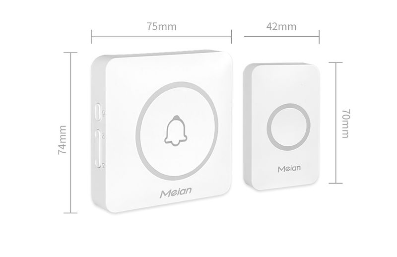 Meian Akıllı Ev Kablosuz Güvenlik Kapı Zili IP65 Su Geçirmez Dış Mekan Kapı Zili 60 Şarkı 5 Ses Seviyesi Ayarlanabilir Zil Kiti_voghion.com