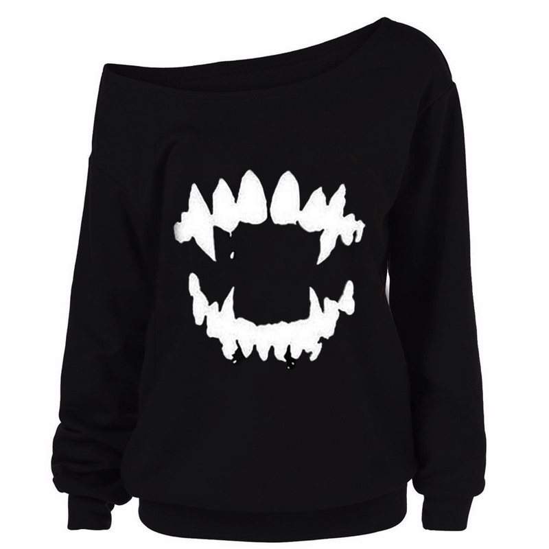 FC644 2025 New Women's Halloween Printed Long Sleeve Autumn Off-Shoulder Top T-Shirt_voghion.com